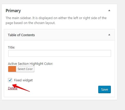 Q2W3 fixed widget - select and content table will stick as you scroll