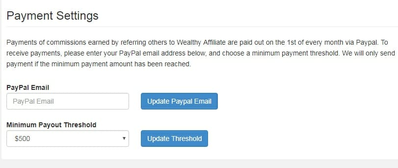 Wealthy Affiliate pays you via paypal, on the 1st of every month