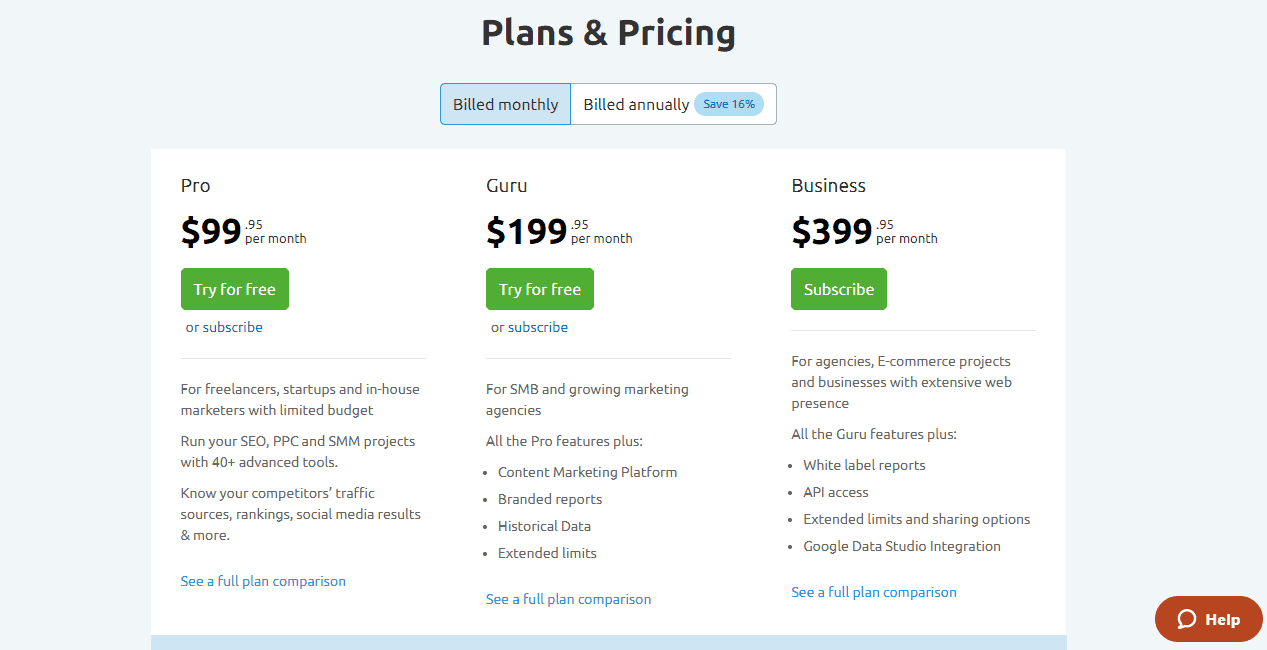SE|Mrush plans and pricing