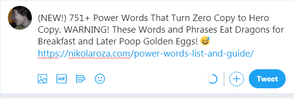 use power words with Twitter
