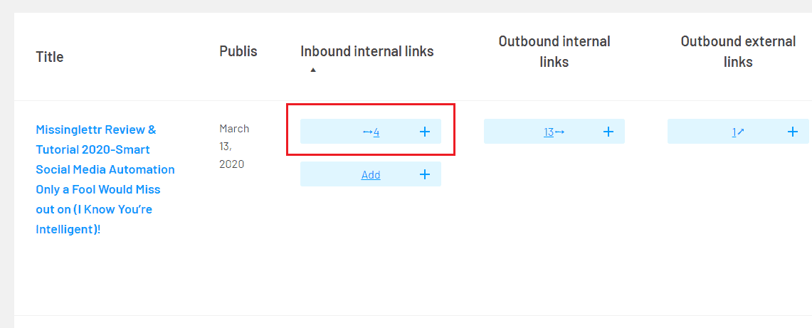 Add internal links from within Link Whisper's dashboard