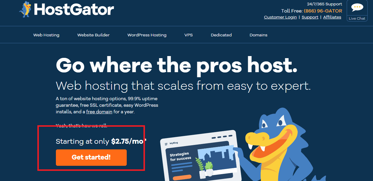 HostGator free trial hosting
