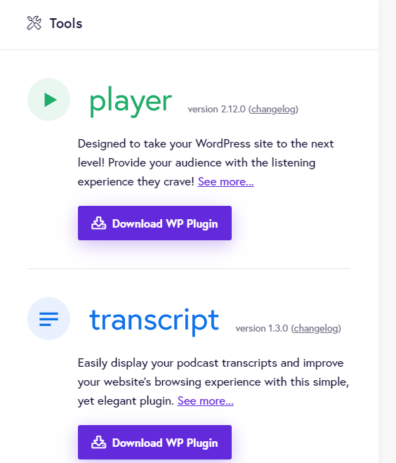 Downloads fusebox Player and Transcript