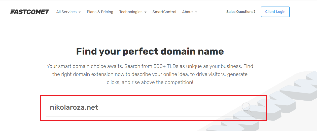 Find perfect domain name
