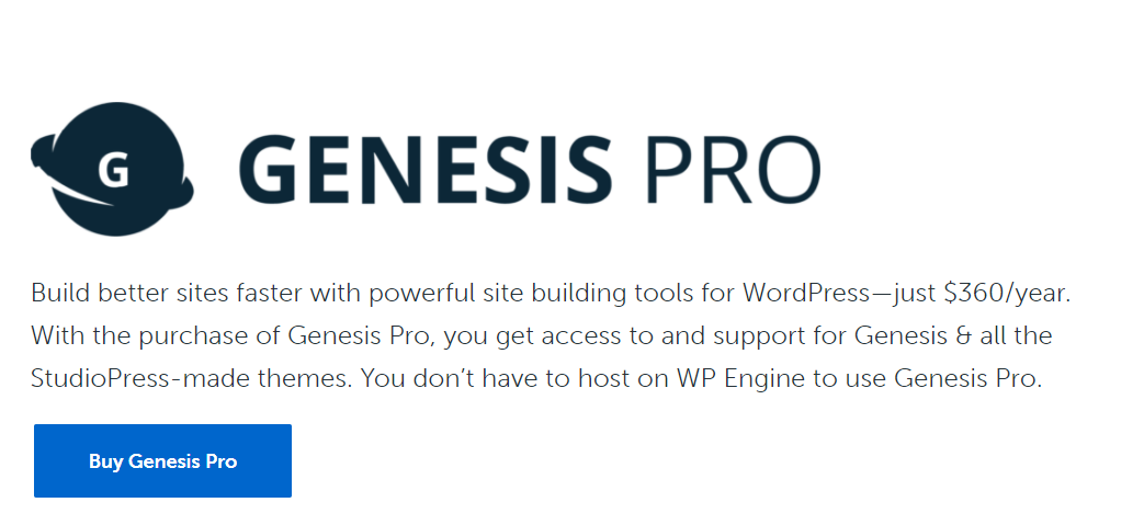 Genesis comes free with WPEngine plan