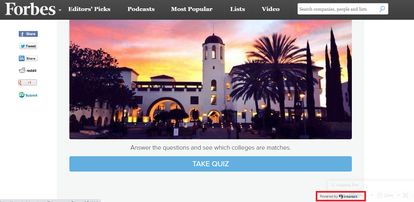 Interact branding comes with free quizzes- Forbes example