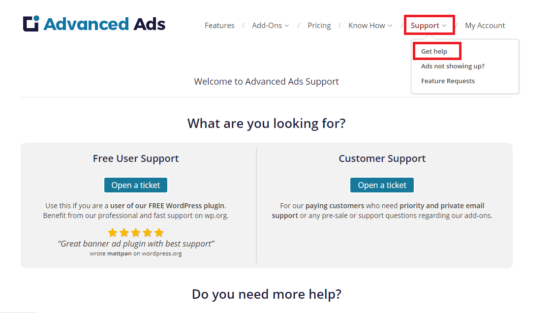 Advanced Ads premium help for paying customers