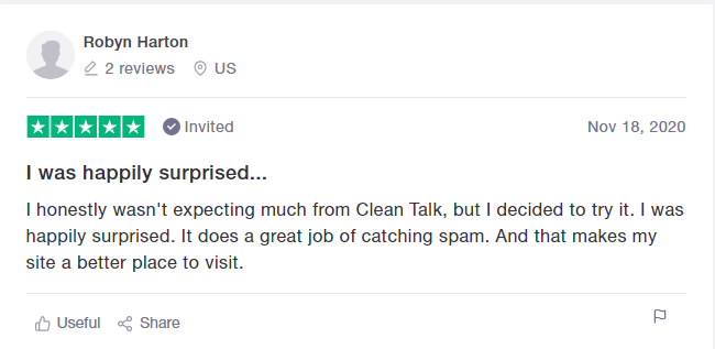 CleanTalk positive review 3