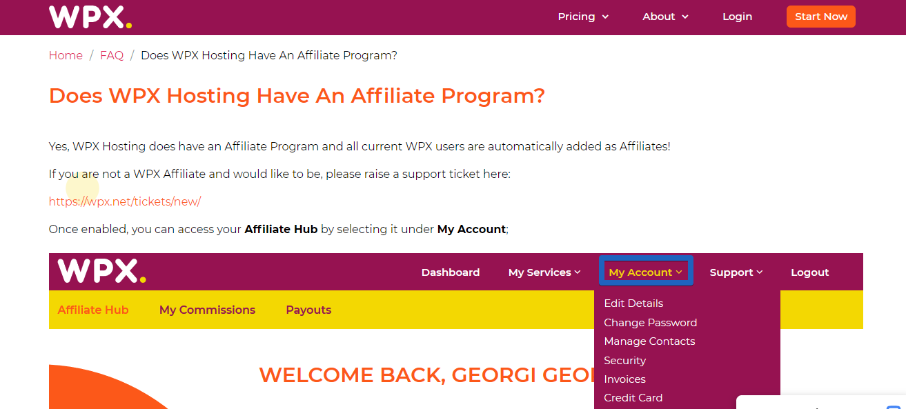 WPX hosting affiliate program