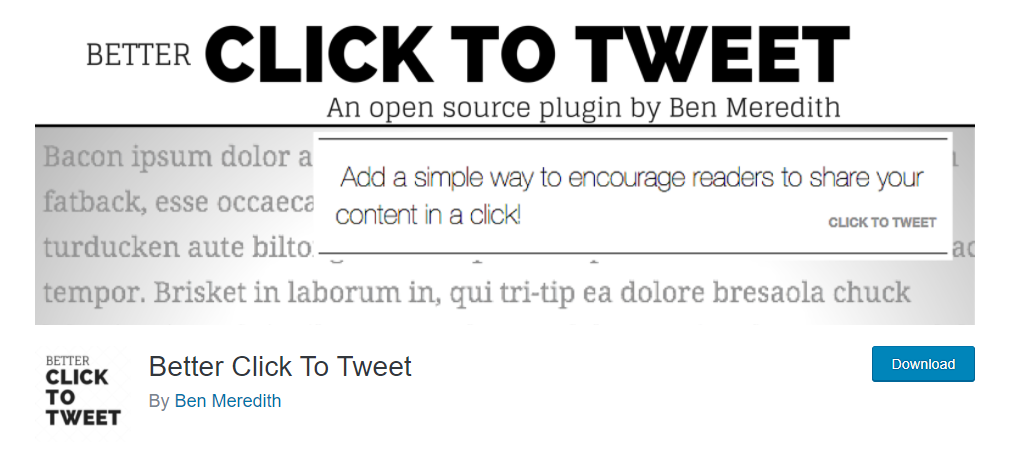 Better click to tweet plugin