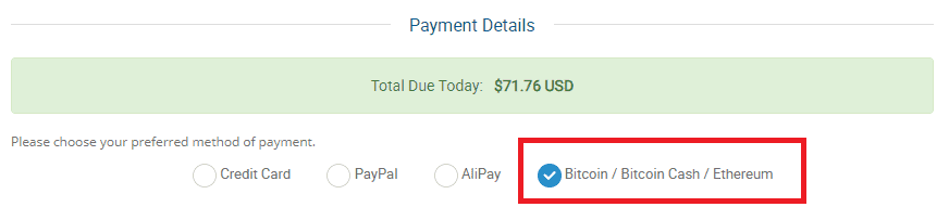 Pay for HawkHost hosting with Bitcoin