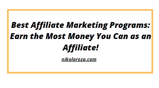 Best affiliate marketing programs