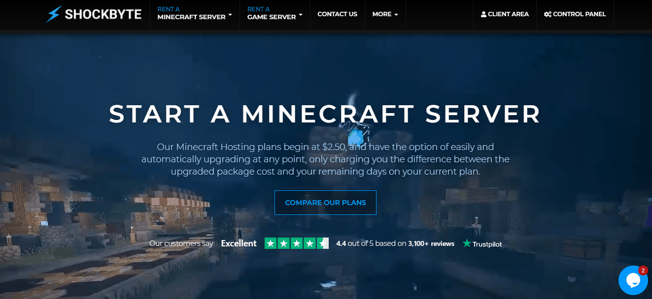 Shockbyte Minecraft server hosting 