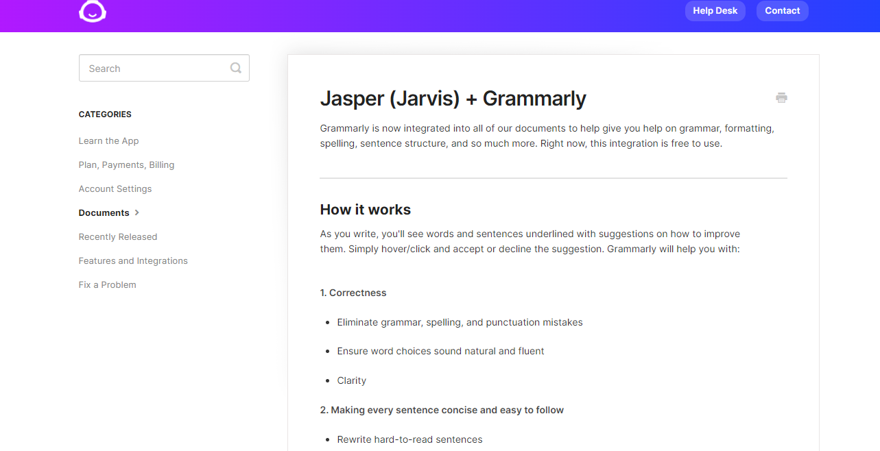 Jasper AI has a native Grammarly integration