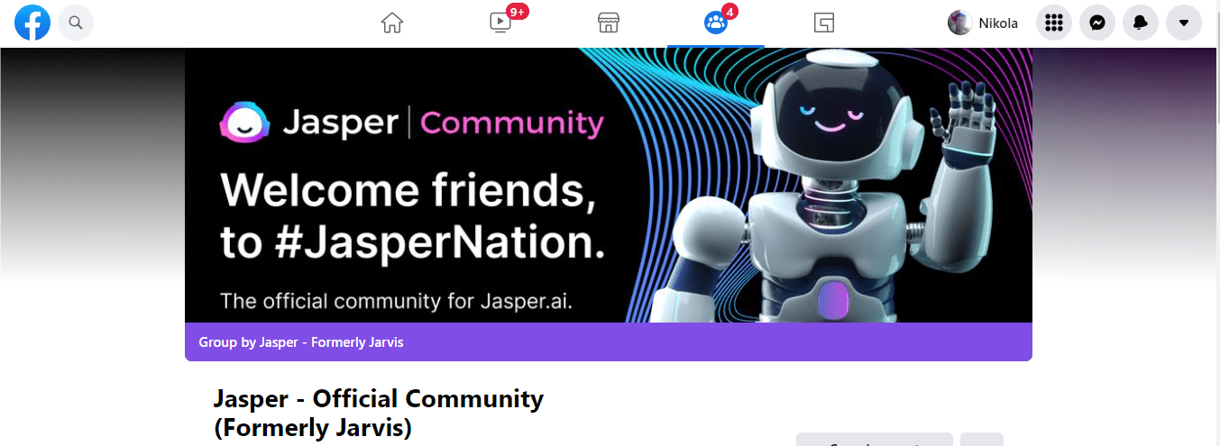 Jasper Ai official Facebook group
