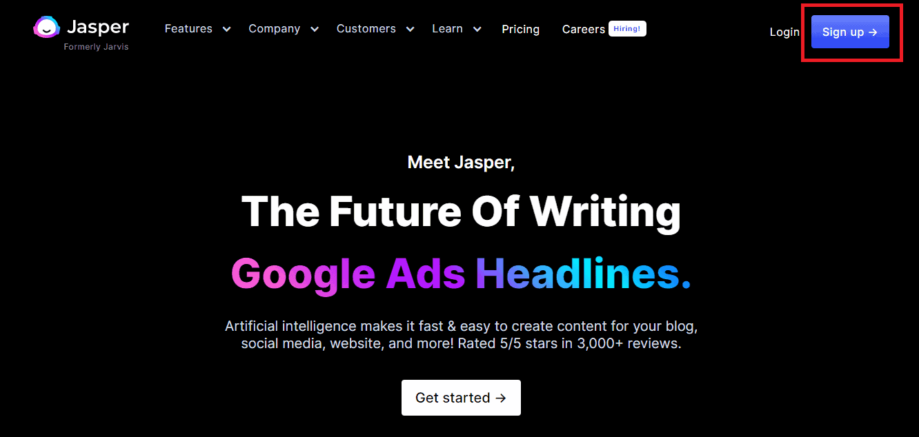 Jasper AI online paraphrasing tool, website and app