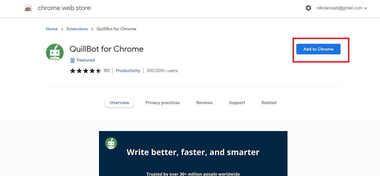 Add Quilbot to Chrome