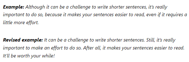 write short sentences