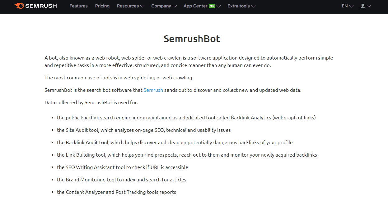 What is SEMrush bot?