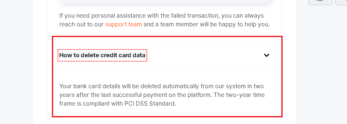 Delete your credit card info from SEMrush Premium account