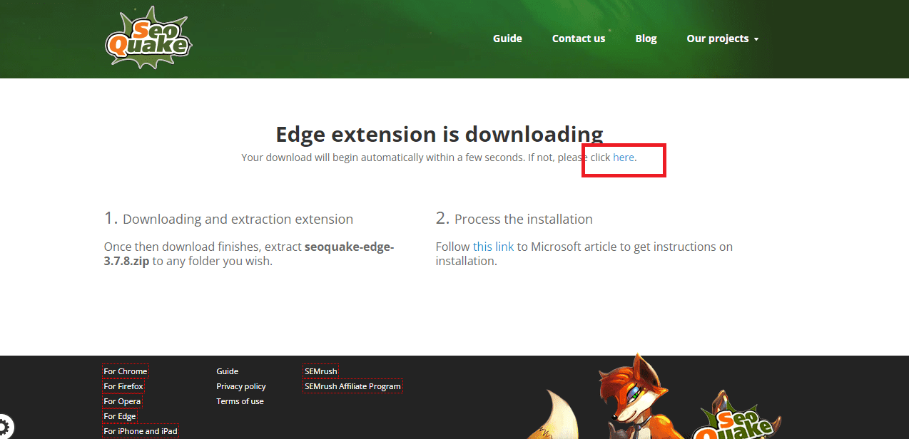 Download SEOquake for Microsoft Edge