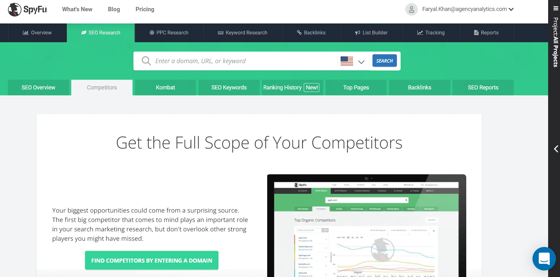 spy on your competitors with SpyFu