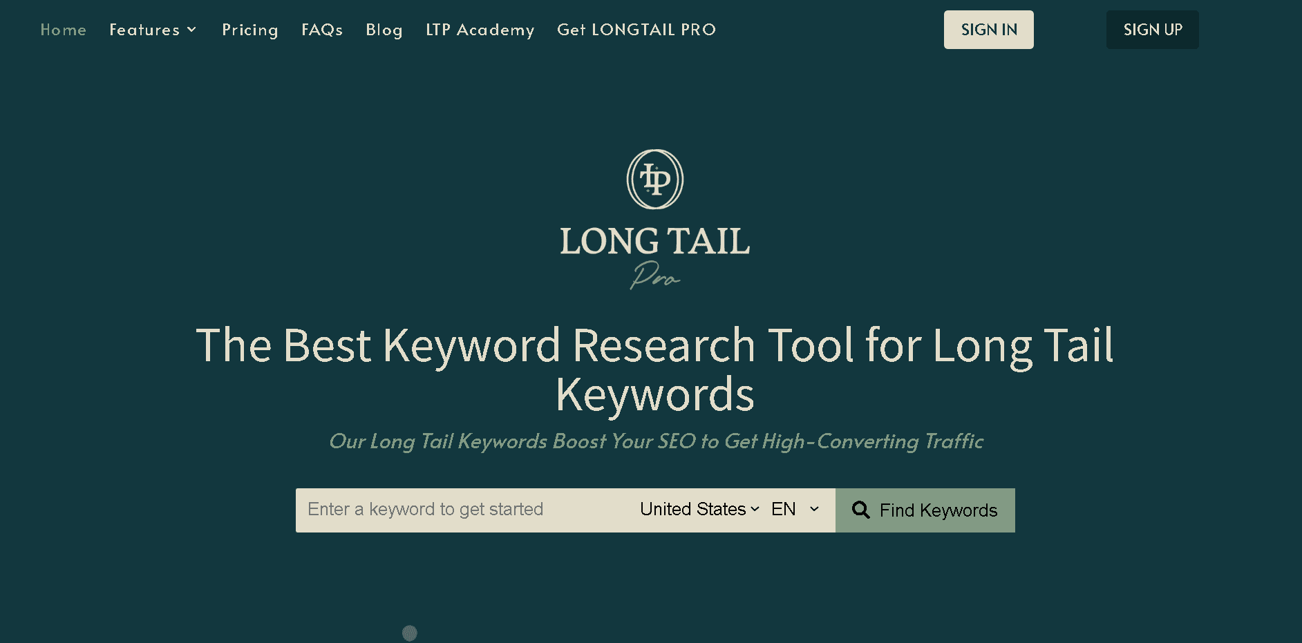 Long Tail Pro keyword research tool
