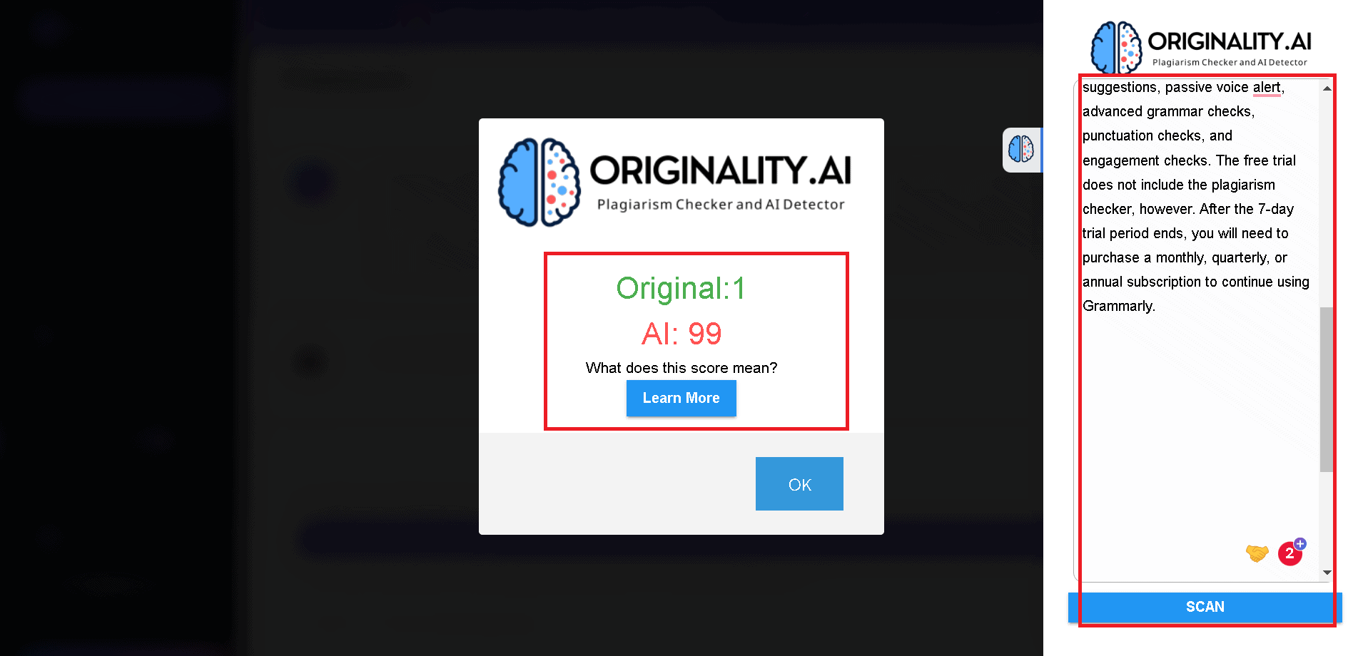 Originality.ai can detect ChatGPT and Writesonic