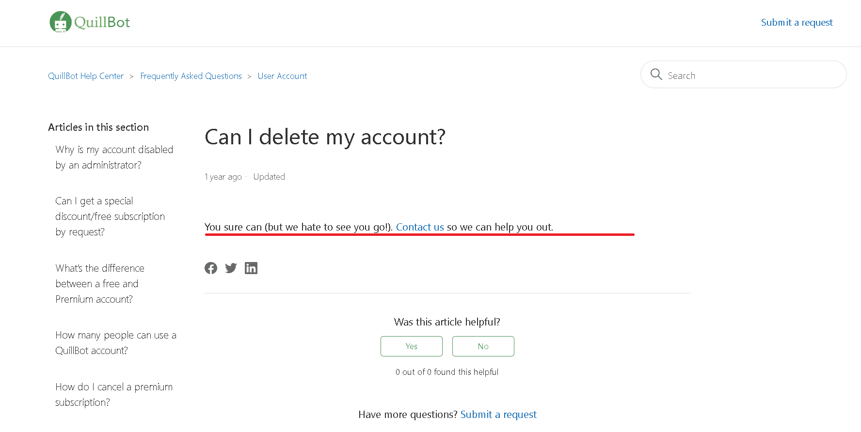How to completely delete a Quillbot account- you need to contact Quillbot support