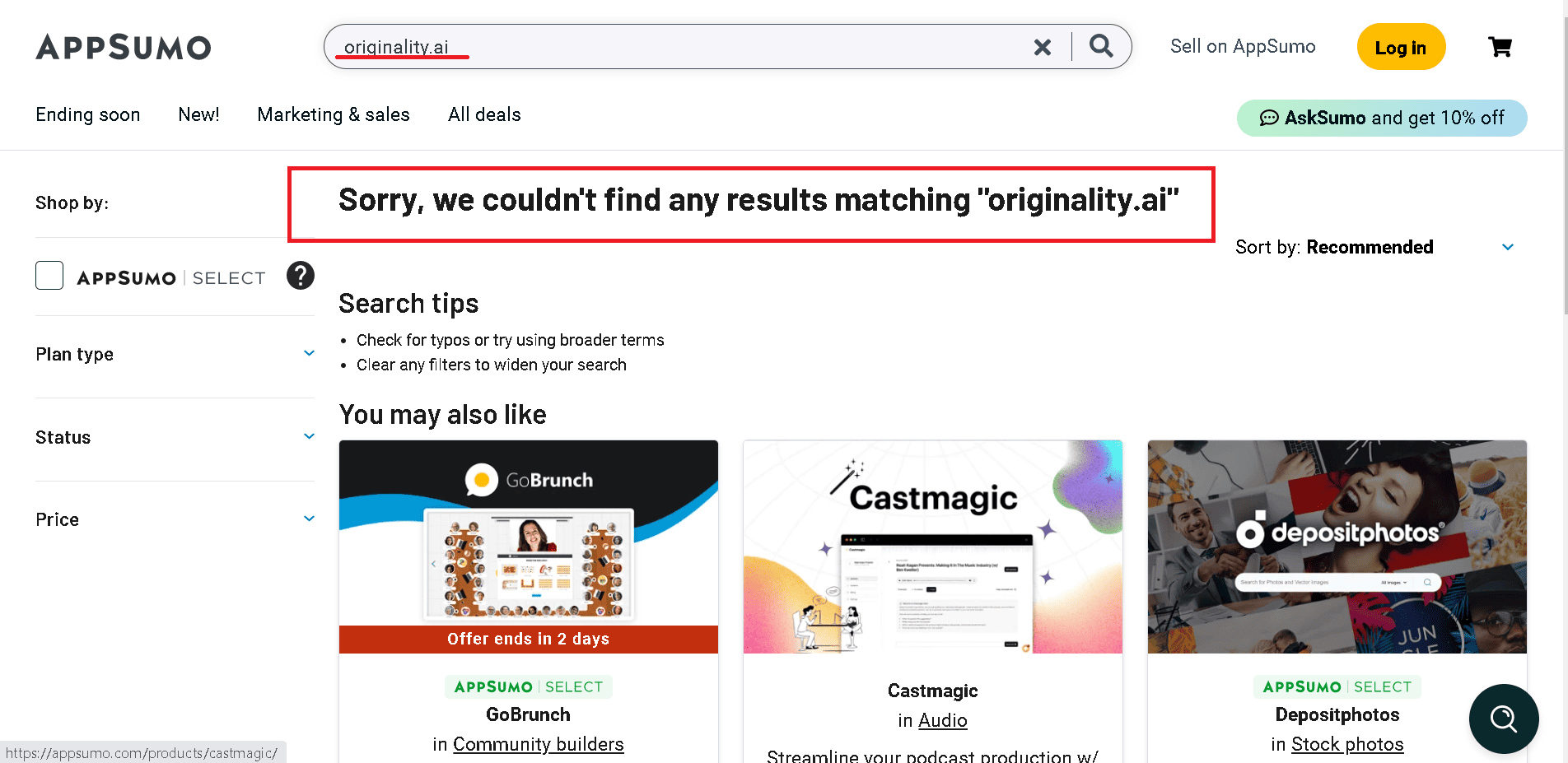 There is no Originality.ai Appsumo deal
