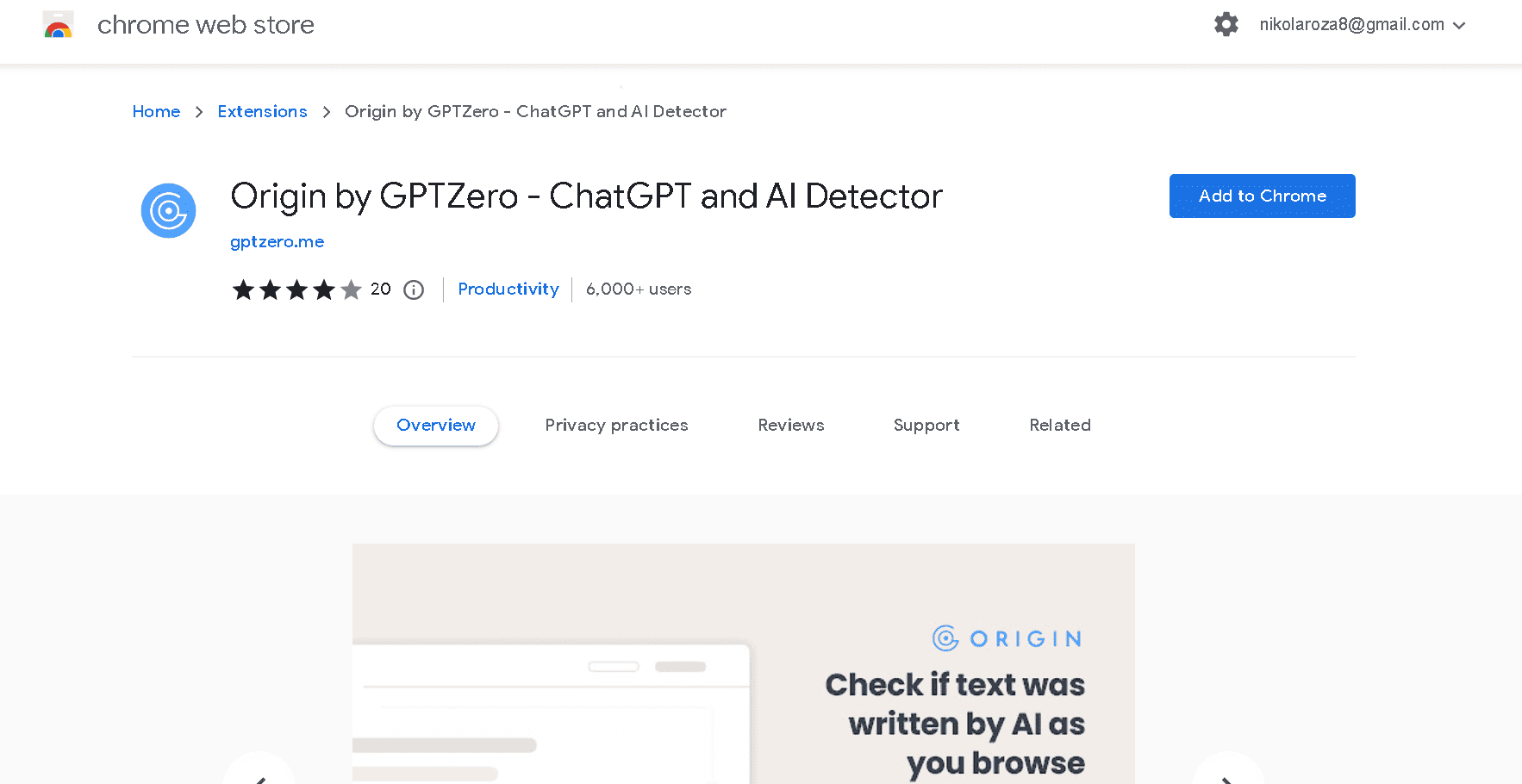 Origin by ChatGPT- a free Google Chrome extension