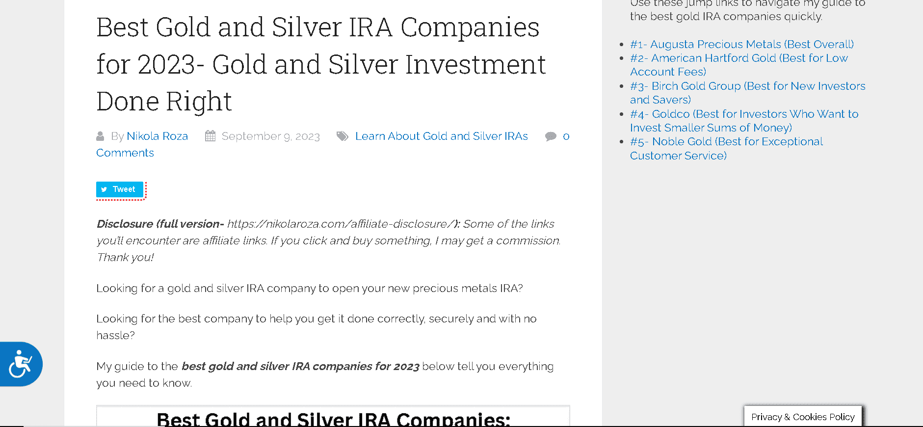 Best gold and silver IRA companies guide