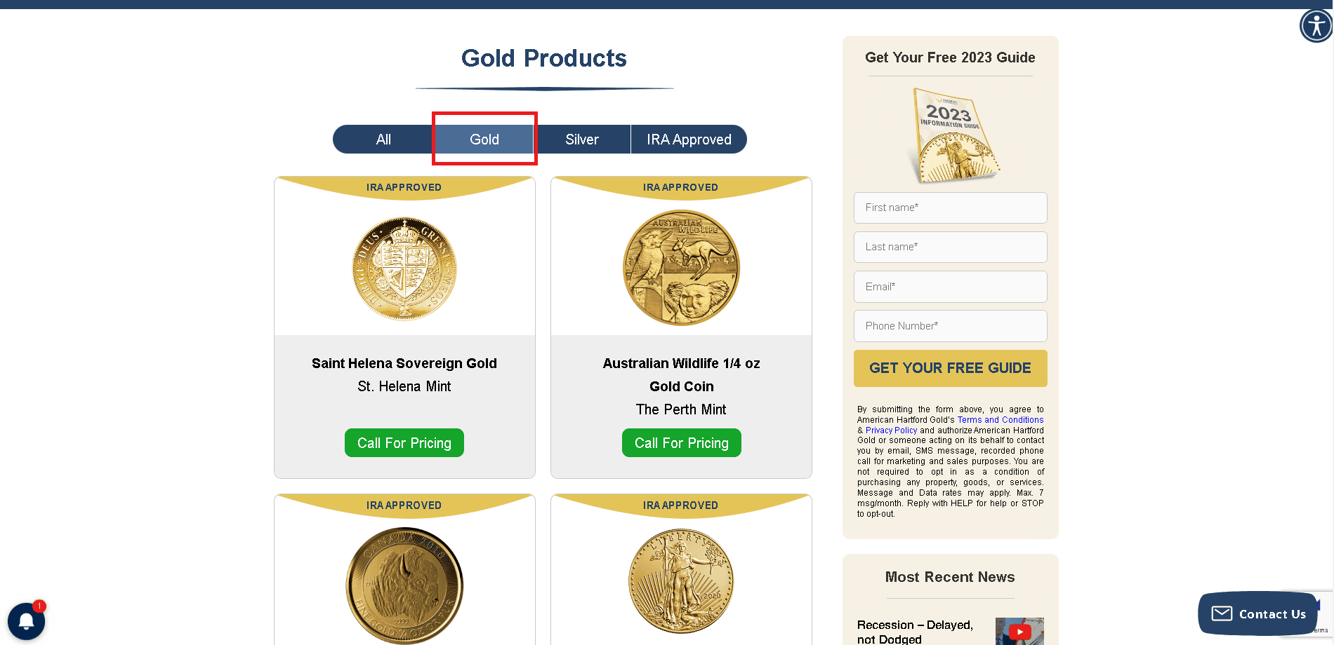 American Hartford Gold gold bullion