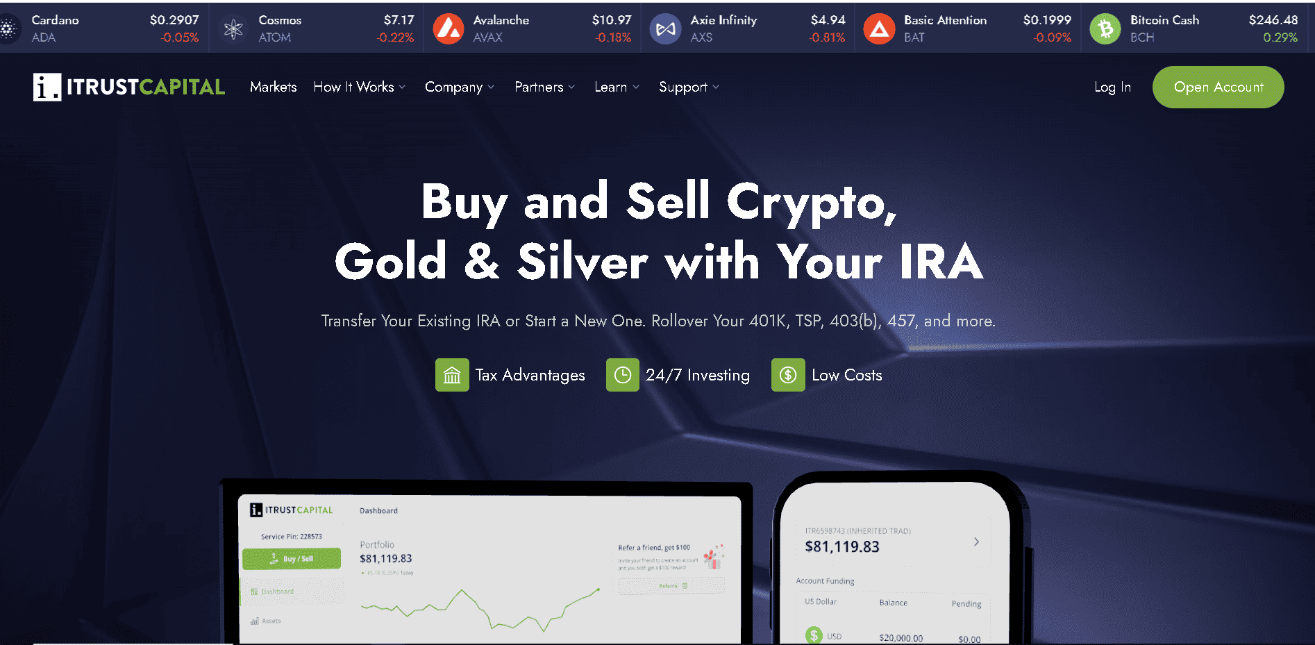 iTrustCapital number #3 best Bitcoin IRA company