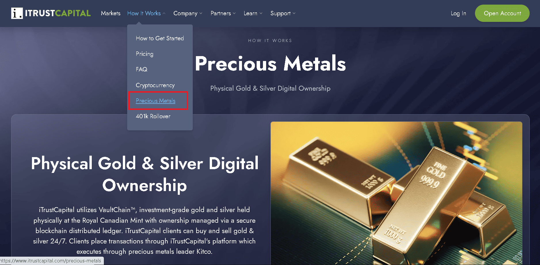I don't recommend you use iTrustCapital as your gold and silver IRA company of choice
