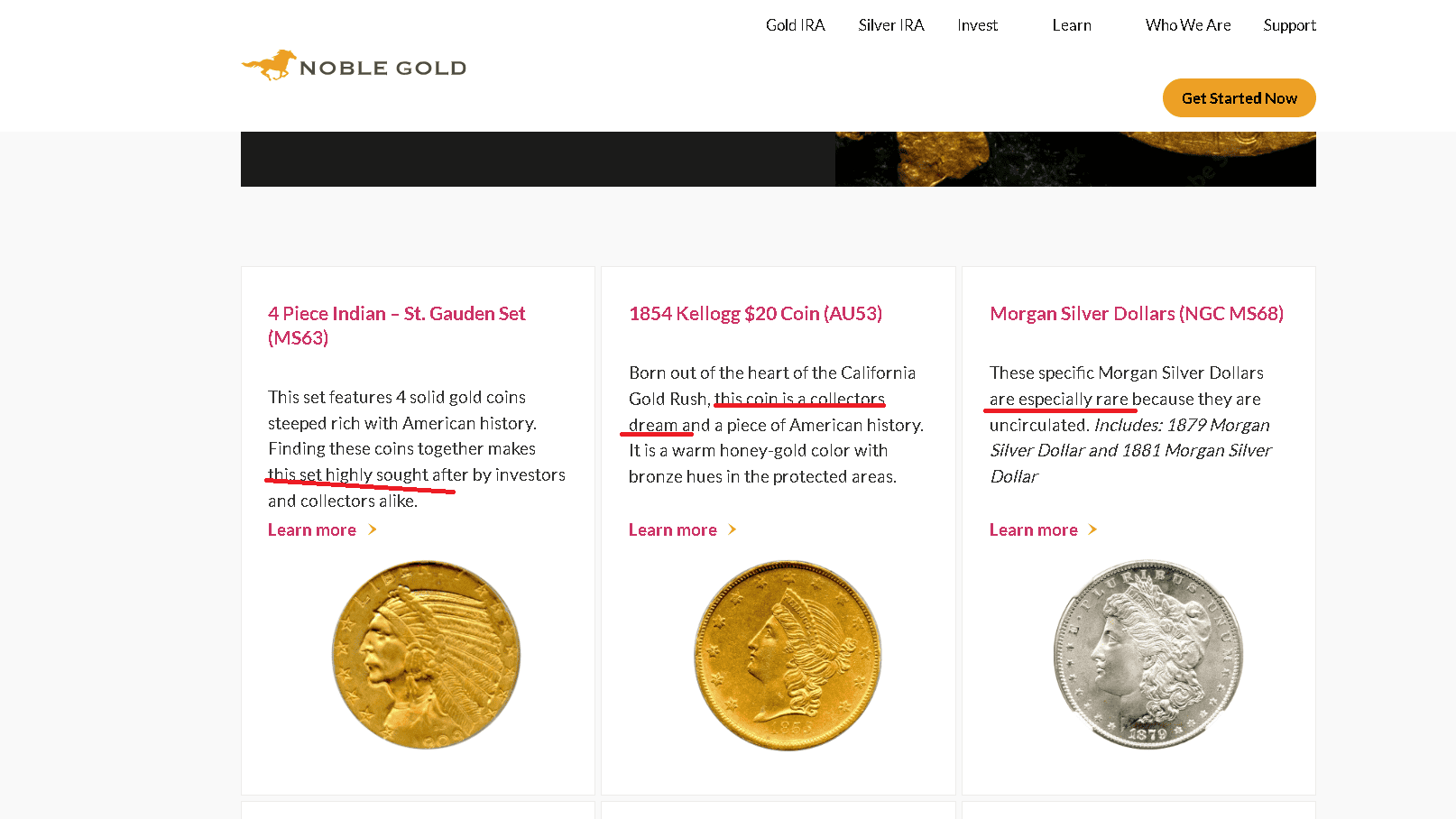 Noble Gold is the only gold IRA firm that sells rare coins