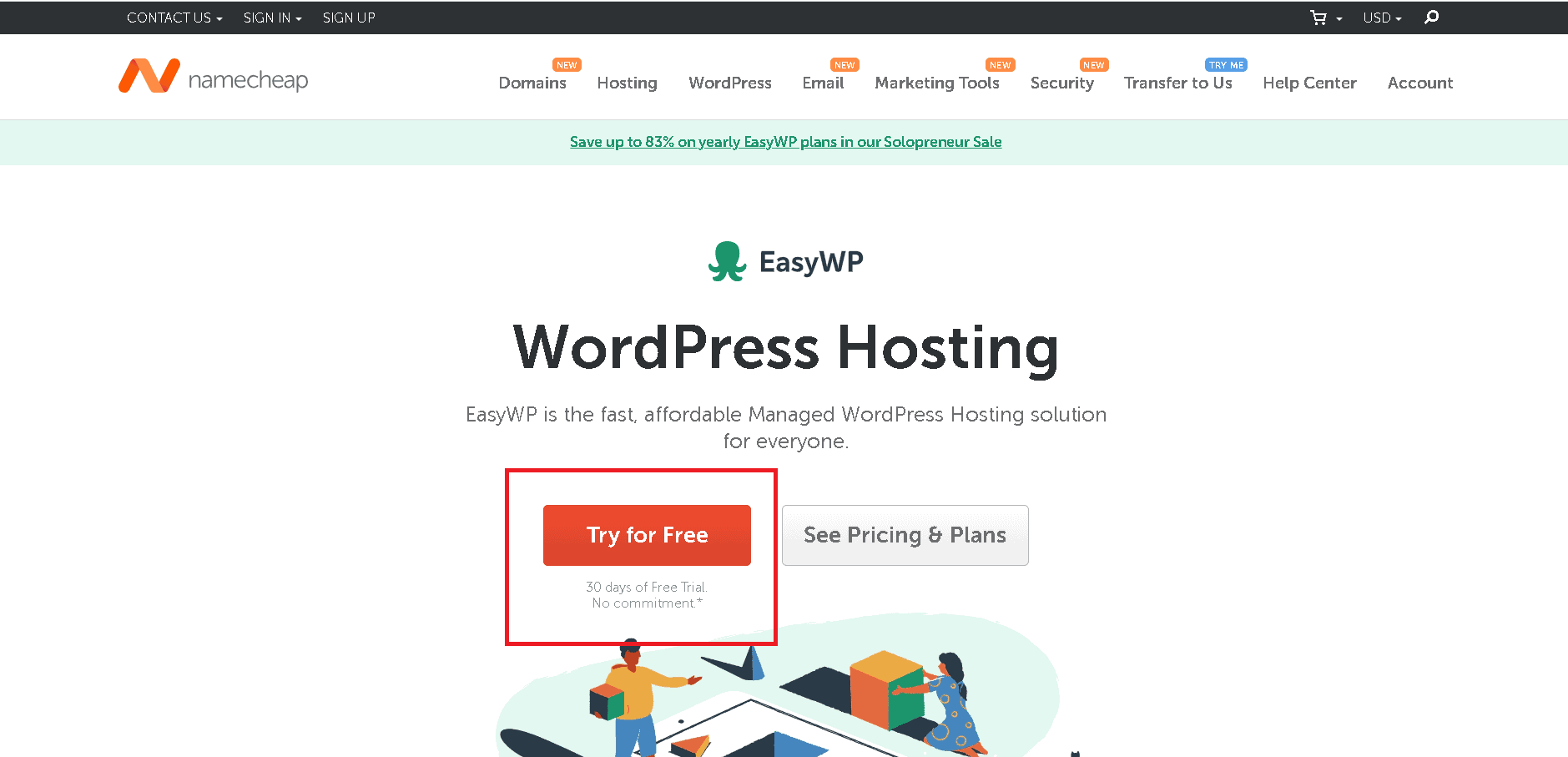 Namecheap free WordPress hosting without credit card