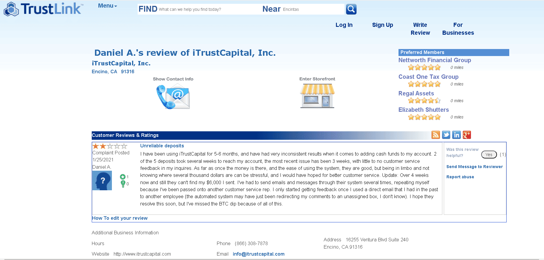 iTrustCapital review and negative example 4