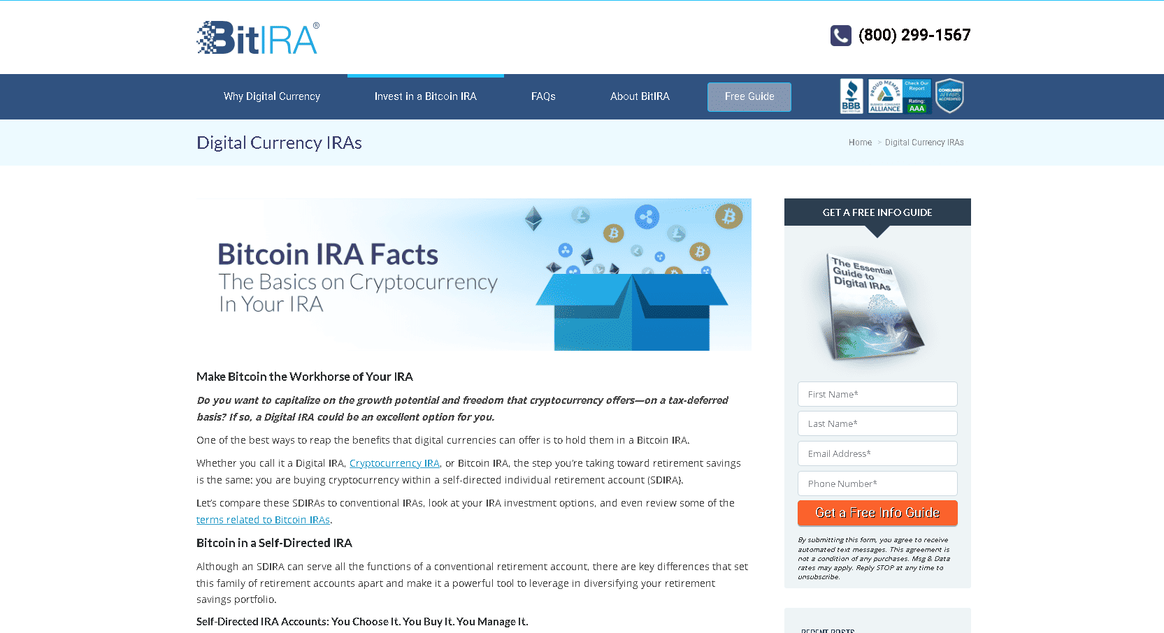 Open Bitcoin IRA with BitIRA