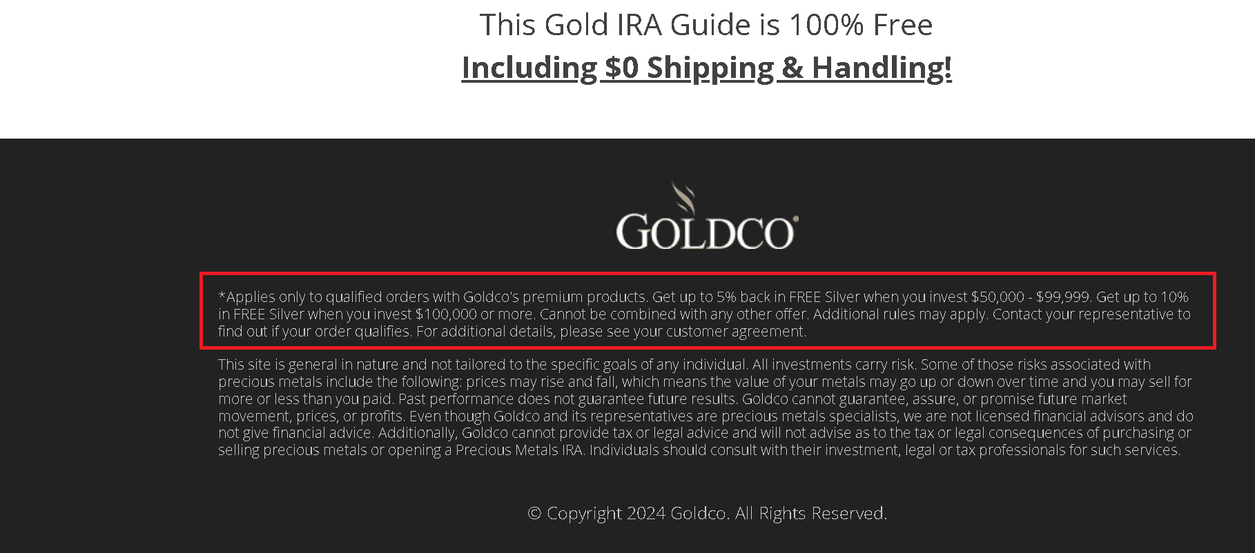 Goldco Precious Metals free silver- official guidelines