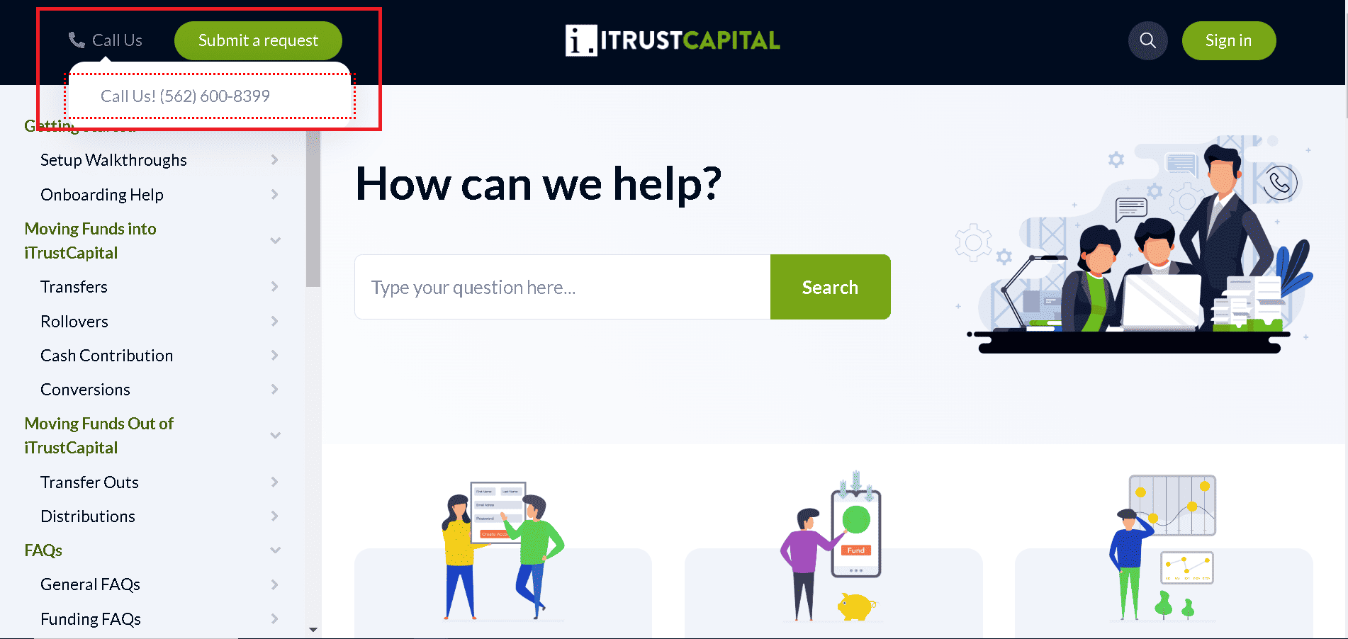 iTrustCapital customer support