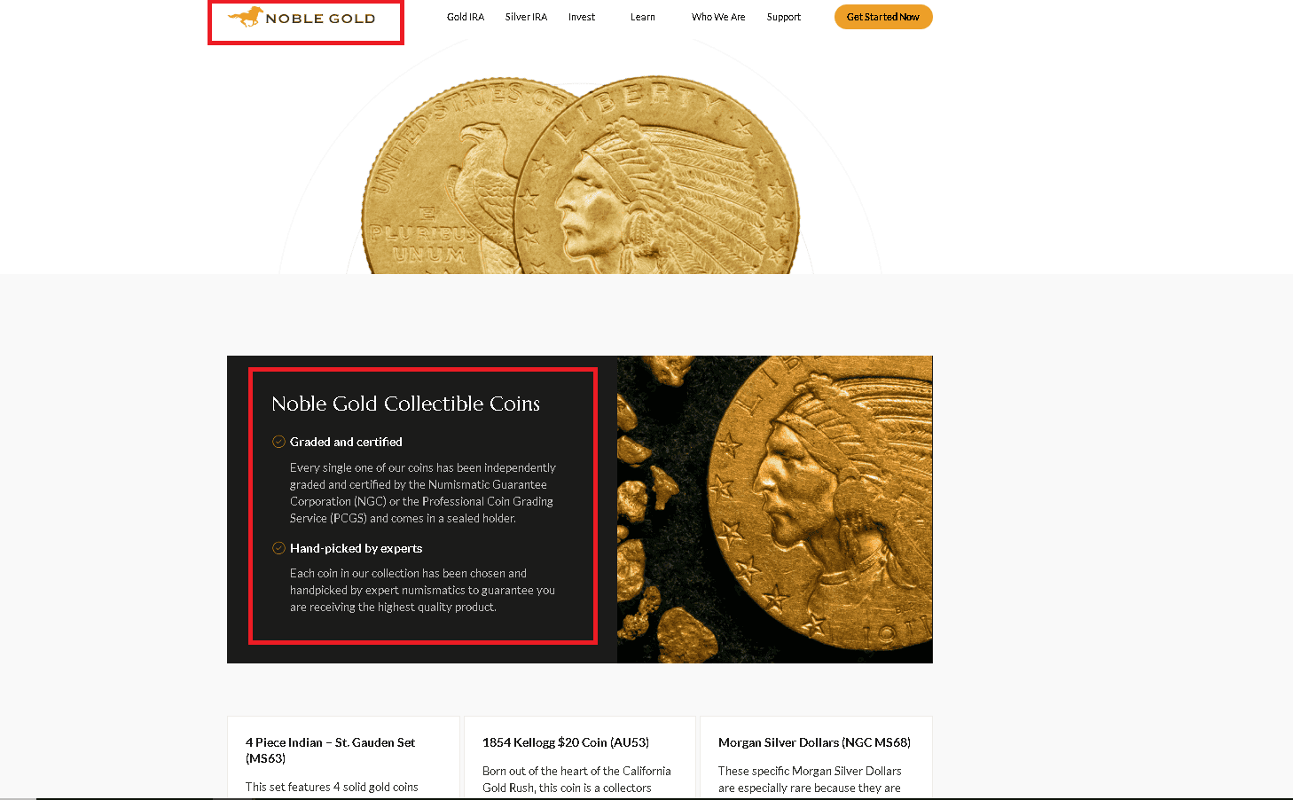 Noble Gold Investments sell rare (numismatic) coins to investors