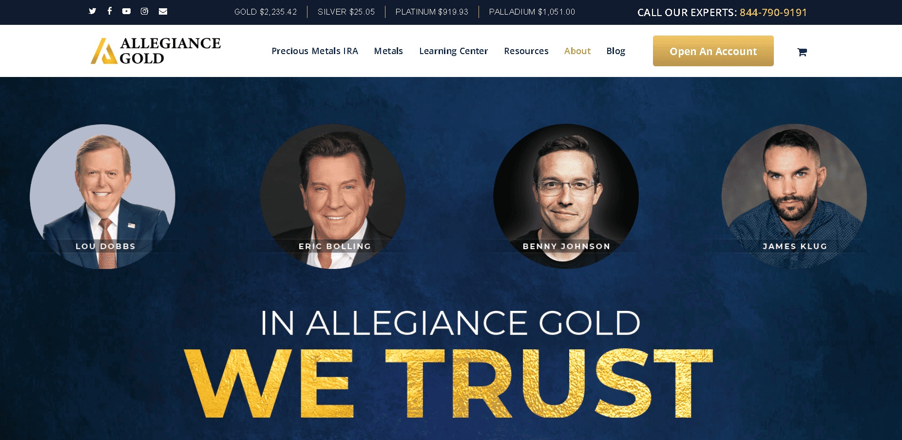 Allegiance Gold endorsers and ambassadors