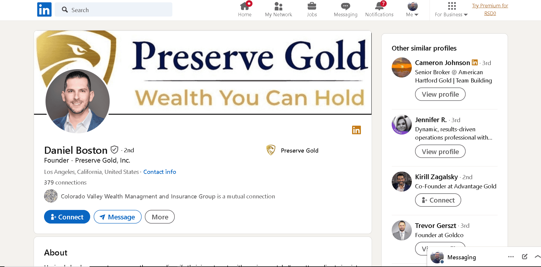 Daniel Boston is the owner of Preserve Gold