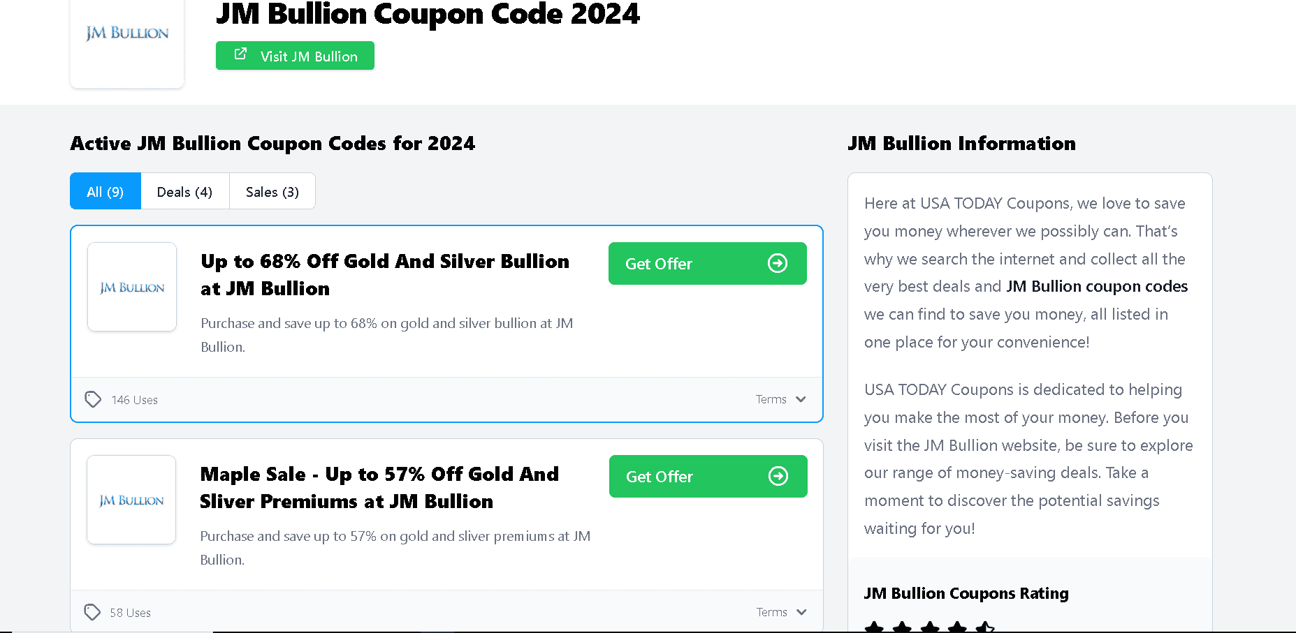 JM Bullion fake coupon code example 1